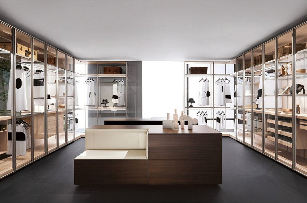 Aluminum-wood cloakroom type A